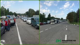 FOTO // Cozi interminabile la mai multe puncte de traversare a frontierei moldo-române